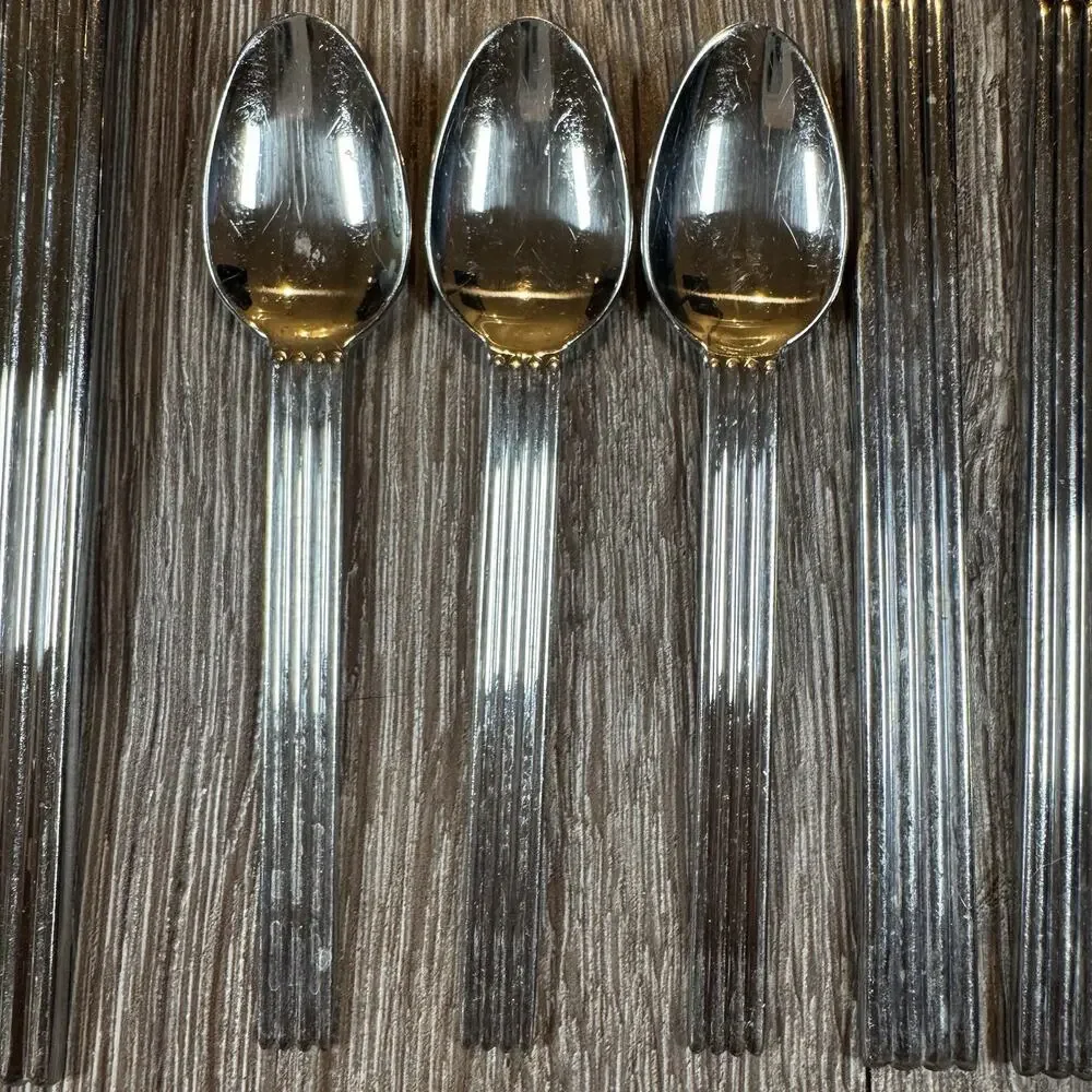 Lot of 12 IKEA Strateg Knives Spoons Forks Flatware Ribbed Ehlen Johansson 1990s